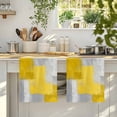 thumbnail image 4 of Yellow Abstract Kitchen Towels Set of 3, Grey Geometric Oil Painting Vintage Gradient Absorbent Dish Towels for Kitchen, Microfiber Hand Towel, Quick Drying Tea Towel for Cleaning Dishcloths, 4 of 7