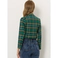 thumbnail image 4 of INSPIRE CHIC Blazer Court à Carreaux Extensible à Revers Cranté pour Femmes Vert m, 4 of 4
