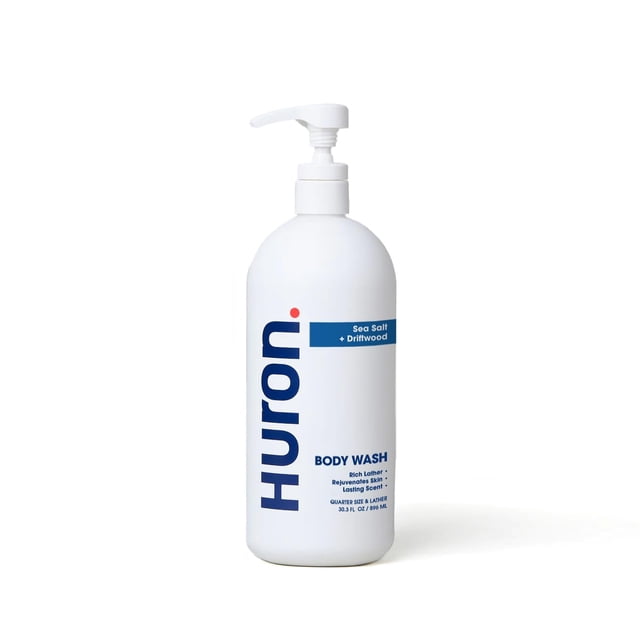¿Hombres hurones? Gel de baño hidratante para el cuerpo, elaborado con aceite de coco, vitamina E y hamamelis, vegano sin crueldad (32 onzas líquidas (paquete de 1) sal marina)