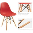 thumbnail image 6 of CQAOE Mid-Century Modern Dining Chairs Set of 4, Ergonomic Shell Plastic Side Chairs with Wood Legs, Versatile for Kitchen, Dining Room, Bedroom, Living Room，Red, 6 of 8