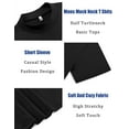 thumbnail image 5 of COOFANDY Mens Mock Turtleneck T-Shirts Short Sleeve Solid Color Basic Slim Fit Pullover Tees, 5 of 5