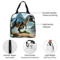 thumbnail image 3 of Rateoe Lake Forest Dinosaur A Pattern Insulated Lunch Bag with Thick Aluminum Foil Lunch Tote Bag with Front Pocket for Men and Women, Ideal for Work, School, Picnics, and Travel, 3 of 5