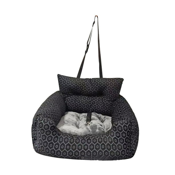 Asiento elevador para perros para el coche, protección para el asiento de mascotas, cama transportadora, perrera duradera para mascotas Negro
