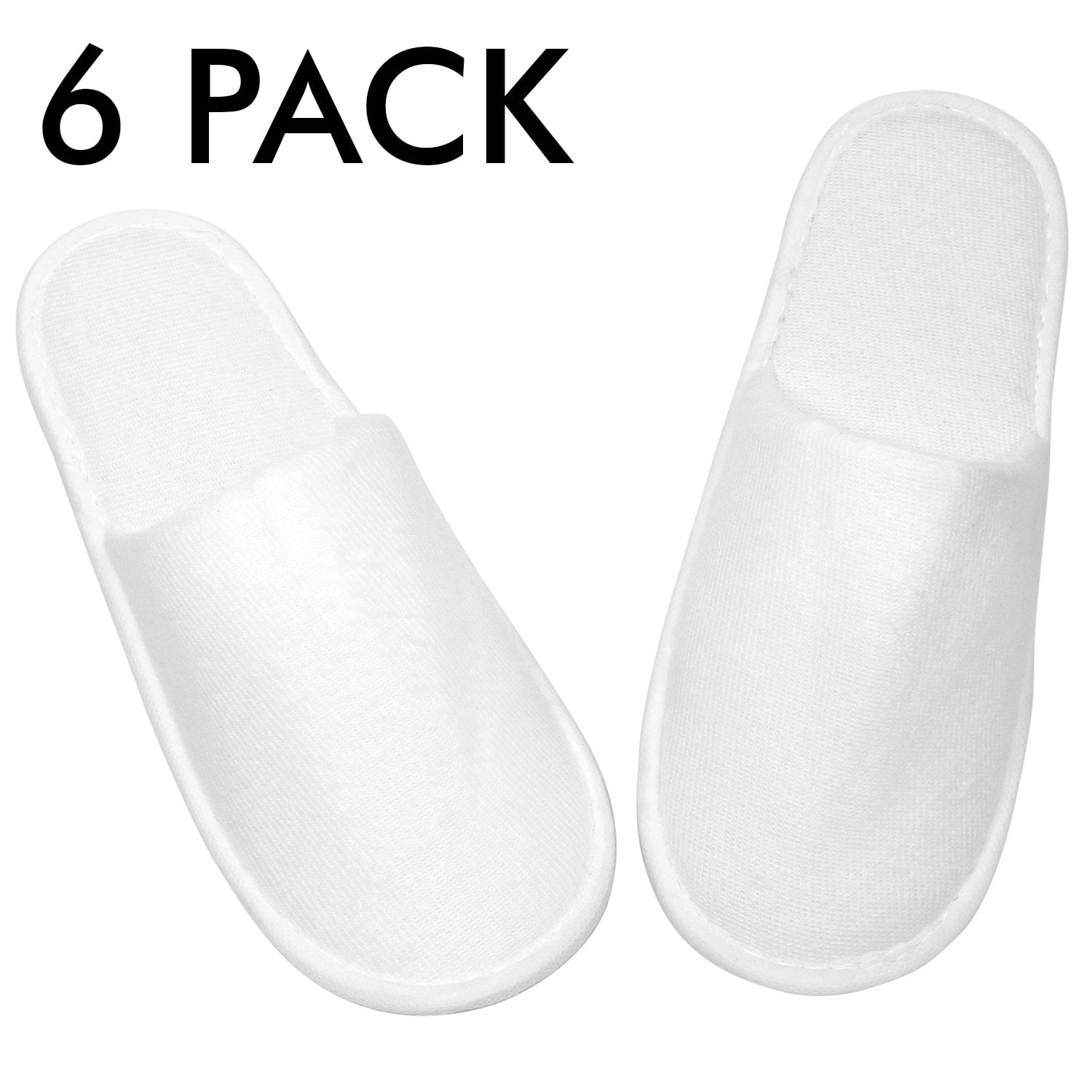6 Pairs Disposable Spa Slippers Hotel Slippers Open Toe #AS128x6 
