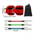 thumbnail image 3 of Leg Bounce Pulling Rope Set - 6-Piece TPE Resistance Bands with Ankle Straps for Hip & Leg Strength Training - 13 Inch Length - Includes Storage Bag Akmoler | Rubber, Red, 3 of 9
