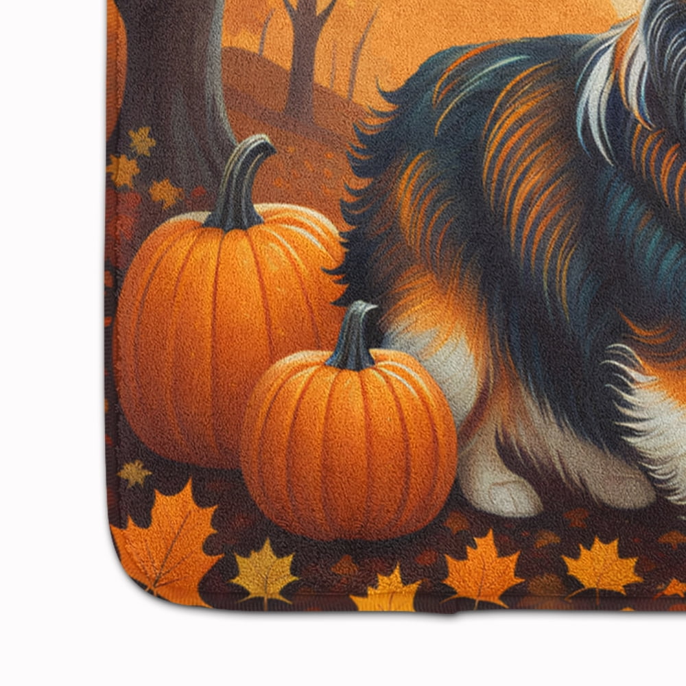 Carolines Treasures DAC1071RUG 19 x 27 in. Unisex Sheltie Fall Memory Foam Kitchen Mat