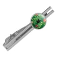 thumbnail image 1 of Black Cat Hiding in Christmas Tree Round Tie Bar Clip Clasp Tack Silver Color Plated, 1 of 5