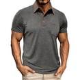 thumbnail image 3 of Men's Slim Fit Warm Base Layer Top Long Sleeve Semi High Neck Sports Fitness T-Shirt Polycotton Thermal Casual Workout Training Essential | JASKFLY,Dark Gray M, 3 of 8