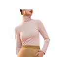 thumbnail image 1 of Guardurnaity Otoño Invierno ropa interior femenina de manga larga portátil adelgazamiento caliente camiseta elástica moda Casual Slim Tops Prendas para la parte del cuerpo Marrón claro Guardurnaity AP013738-02, 1 of 6