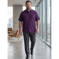 thumbnail image 5 of DARING DIVA Men's Big and Tall Business Dress Shirt with Chest Pocket 4XL Dark Purple, 5 of 7