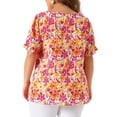 thumbnail image 2 of Blusas de Verano Casuales de Cuello en V con Volantes para Mujeres de Tallas Grandes Agnes Orinda para el Día de la Madre 3X Rosa, 2 of 8