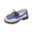 thumbnail image 2 of Miluxas Women's Lace Up Moccasin Platform Chunky Loafers Lightweight Slip On Comfortable Anti-Slip Dress Loafers Work Walking Casual Daily Wear Blue 7(39), 2 of 9