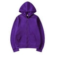 thumbnail image 6 of Mens Long Sleeve Zip-up Hoodie With Kanga Pocket Purple 2XL, 6 of 6