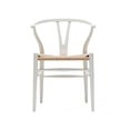 thumbnail image 3 of Heavenly Collection | Wishbone Wood Dining Chair Set of 2 for Kitchen or Dining Room - White, 3 of 9