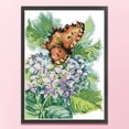 thumbnail image 1 of Cuadros Decorativos Bordado parcial Hilo de algodón ecológico 14CT Impreso Hortensia Punto de cruz (H965) Wdftyju embutido en tela, 1 of 1