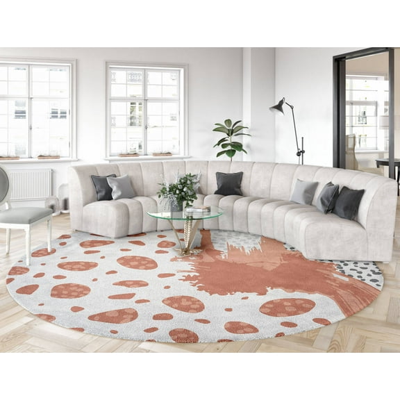 Premium Round Tufted Rug with Spotted Design made with High Quality New Zealand Wool Best Suites in your Living Room