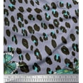 thumbnail image 1 of Soimoi Gray Poly Georgette Fabric Artistic Insect & Leopard Animal Skin Print Sewing Fabric BTY 52 Inch Wide, 1 of 3