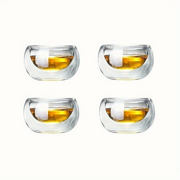 4/6pcs 50ml  S Glass Teacups Double Wall glasses Tea Cups Exquisite Kung Fu Drinkware Home Decor Espresso Vaso Heat Resistant