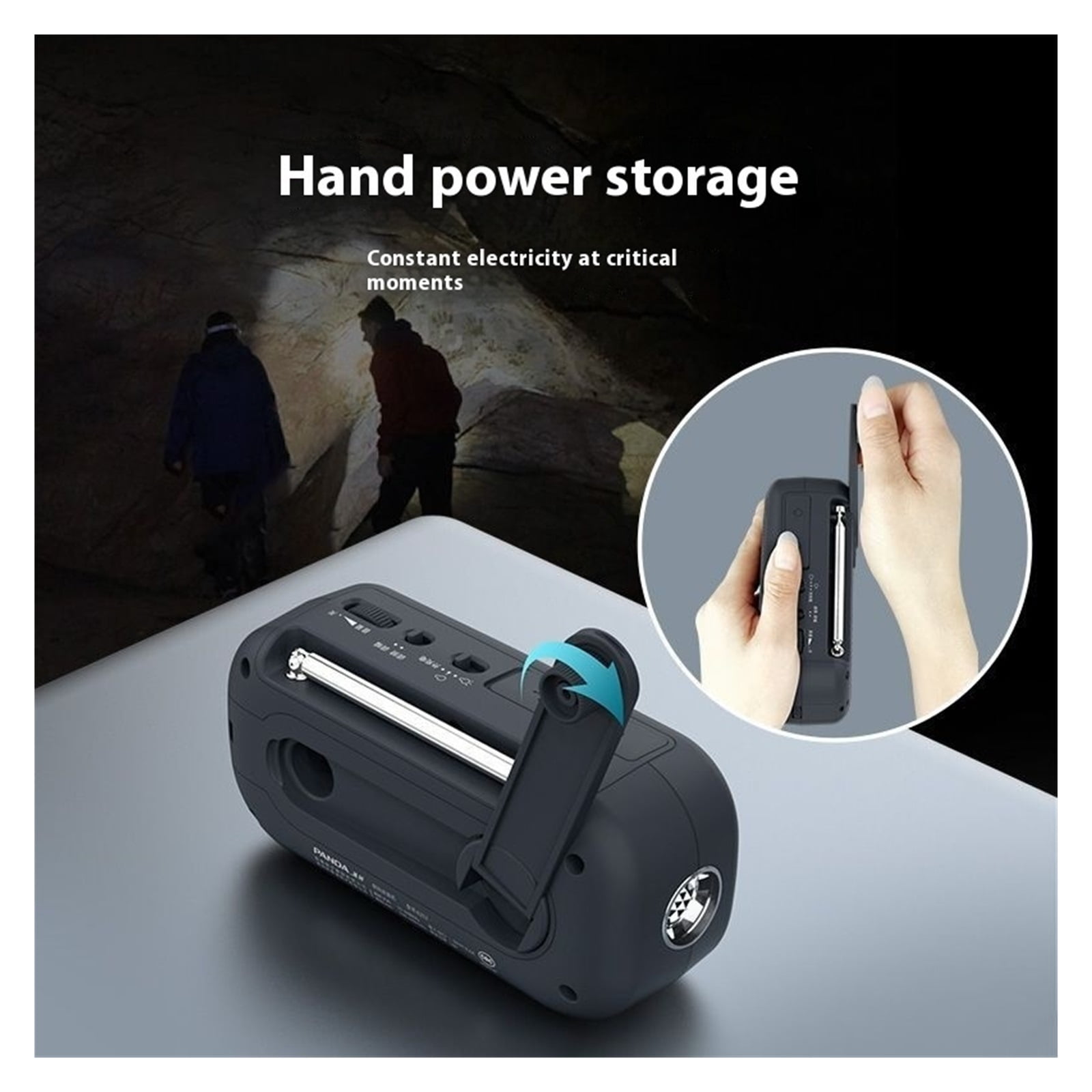 Hand Crank Emerncy Radio with Flashlight, Multi-Function Recharable FM Radio for Disaster Preparedness, Portable Survival ar with USB Charging ,Listen Anytime, Anywhere