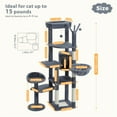 thumbnail image 6 of 59" Cat Tree,Cat Tower for Large Cats,Multi-Level Cat Tower with 3 Removable Pompom Sticks,Cat Condo with Large Hammock,Scratching Post,and 2 Perches,Deep Grey, 6 of 9