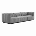 thumbnail image 2 of Conjure Channel Tufted Upholstered Fabric Sofa-EEI-5787-BLK-BEI, 2 of 5
