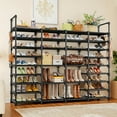 thumbnail image 2 of 9-Tier Shoe Rack, Multifunctional Storage Organizer for Entryway, Bedroom, Living Room, Metal Legs & Hooks, Space-Saving, Holds 50-55 Pairs, 2 of 13