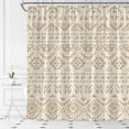 thumbnail image 2 of Boho Geometric Shower Curtain Beige Brown Modern Farmhouse Tribal Retro Western Aztec Abstract Mid Century Art Fabric Bathroom Curtains Decor Set with Hook(84" Wx70 H), 2 of 3