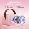 thumbnail image 3 of Mini Karaoke Machine with 2 Wireless Microphones Portable Mini Karaoke Machine for Kids for Christmas Party Gift, 3 of 7