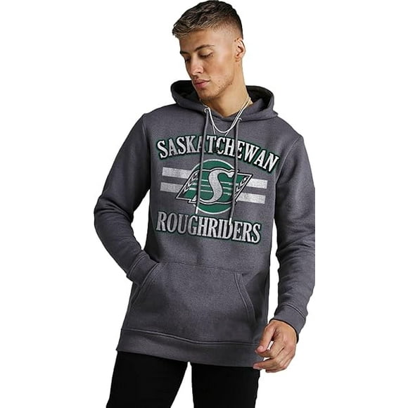 CFL Saskatchewan Roughriders Roughriders Stripes Dark-Heather 2X-Large Hoodie
