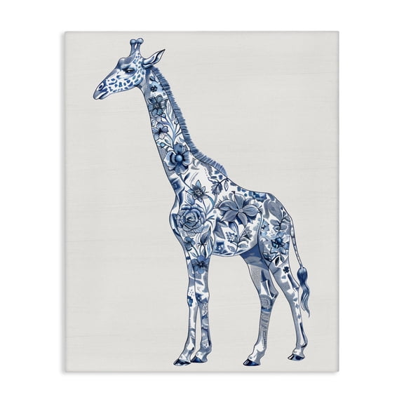 Vintage Toile Giraffe Canvas Wall Art, design by Lettered and Lined