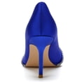 thumbnail image 4 of Women Pointed Toe High Heels Stiletto 8.5CM Rhinestones Bow Pump Party Dress Wedding Shoes, 4 of 6
