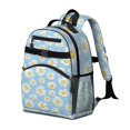 thumbnail image 2 of Light Blue Daisy Flower Pattern Backpack for School,Cute School Bag,Schoolbag with Adjustable Shoulder Straps & Padded Back,15.25"x11.5"x5.25", 2 of 5