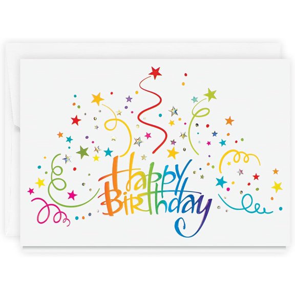 1 Count Card Pack, Birthday Card with Pearl Lined Envelope (Birthday Burst)