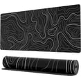 thumbnail image 2 of Large Gaming Mouse Pad with Stitched Edges, Minimalist Topographic Map Desk Mat, Extended XL Mousepad with Anti-Slip Base, Cool Desk Pad for Keyboard and Mouse, 35.4 x 15.7 in, Black, 2 of 6
