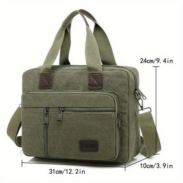 EIMELI Sac à Main pour Hommes Mallette en Toile Sac Messager Classique Multiples Poches