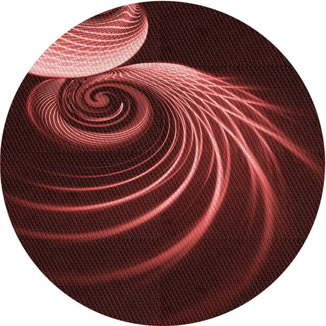 Ahgly Company Machine Washable Indoor Round Transitional Fire Brick Red Area Rugs, 7' Round