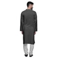 thumbnail image 3 of Atasi Kurta Solide Pyjama pour Hommes Style Asymétrique Vêtements d'Été Décontractés, 3 of 5