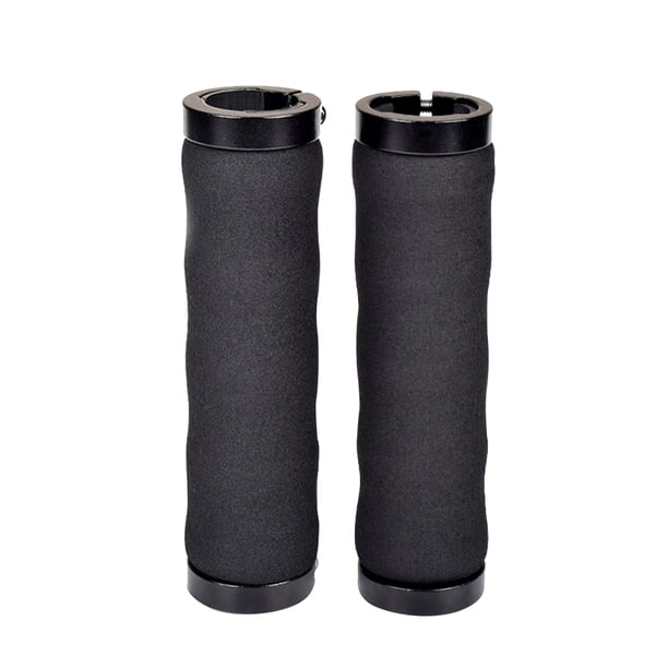 Par de empuñaduras ergonómicas para manillar de bicicleta BMX MTB de aleación de aluminio con bloqueo (negro)