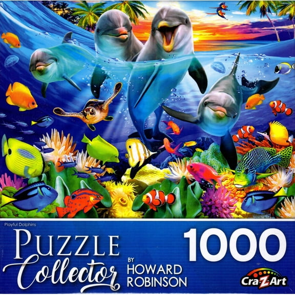 Cra-Z-Art Puzzle Collector 1000-Piece Playful Dolphins Adult Jigsaw Puzzle