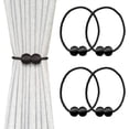 thumbnail image 1 of LAICAIW 4 Pack Attaches Magnétiques pour Rideaux, Attaches Décoratives pour Rideaux de Fenêtre (Noir), 1 of 7