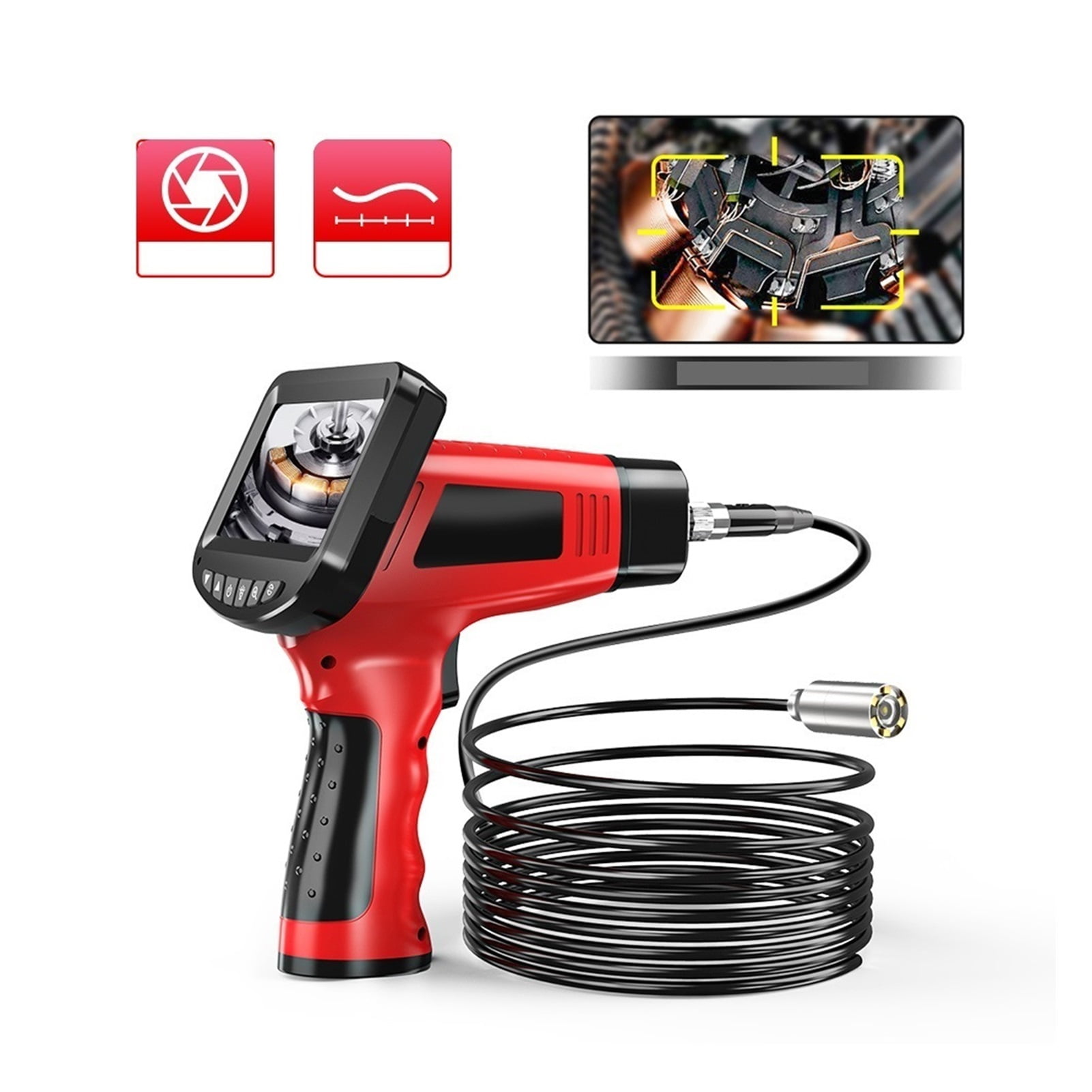 Endoscope Camera 1080P HD Borescope 4.3" LCD Screen Inspection Camera IP67 Waterproof Industrial Endoscope with 25m Snake Cable , User-Friendly Borescopes