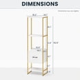 thumbnail image 2 of Demi Bonn Bookshelves and Organizer Open Display Storage Shelves with Storage Drawer, 5-Tier Narrow Bookcase Home Decor Furniture for Living Room, White, 2 of 8