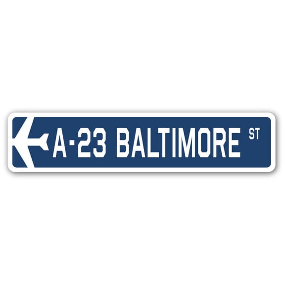 A-23 Baltimore Street Sign Air Force Aircraft Military | Indoor/Outdoor | 36" Wide