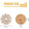 thumbnail image 2 of 8Pcs Flower Rhinestone Shank Buttons 22.5mm Sew on Light Gold Buttons Crystal Embellishments with 1-Hole, 2 of 9