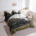 thumbnail image 2 of Homewish Vintage Labrador Retriever 7-Piece Twin Bedding,Rustic Mallard Duck Bedding Comforter Set,Green Black,Black Reversible, 2 of 8