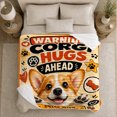 thumbnail image 5 of Warning Corgi Hugs Cartoon Pet Lover, Playful Pet Portrait Pattern, Warm Flannel Blanket for Living Room and Bedroom, Dog Lovers Just Because Gift, Pet Lover Home Decor, 5 of 9