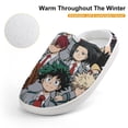 thumbnail image 4 of My Hero Academia Kid's Cotton Slippers Winter Warm Soft Plush Slippers with Rubber Sole Non-Slip Indoor Outdoor Slip on Shoes Fluffy House Slippers For Boys Girls Teen, 4 of 8