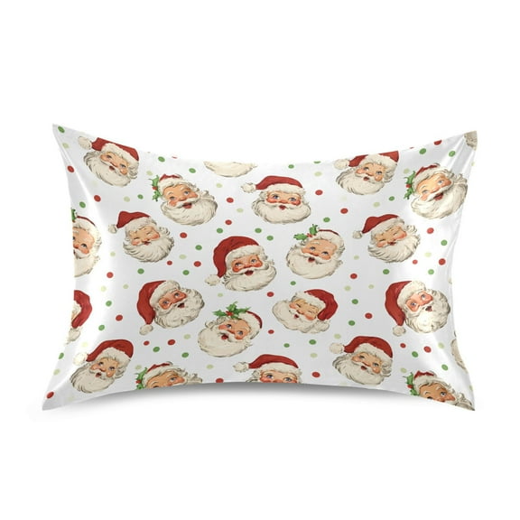 Ryvnso Satin Pillowcase Vintage Santa Claus Pillow Cases Standard Size 26x20in