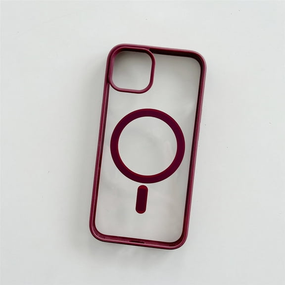 Frosted Magnetic Case for iPhone 15 Pro Compatible with MagSafe Wireless Charging Anti-Scratch Non Yellowing Transparent Acrylic Back Soft TPU Frame Case Cover for iPhone 15 Pro 6.1",Winered