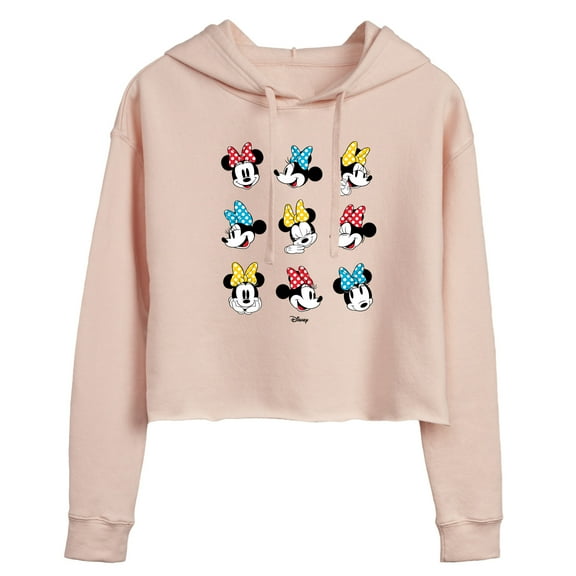 Disney - Mickey & Friends - Minnie Mouse - All the Expressions of Minnie - Juniors Cropped Pullover Hoodie